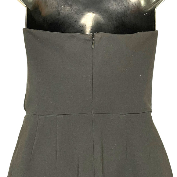 Ann Taylor Strapless Lined Satin Finish Black Cocktail Dress LBD Size 0 - Picture 8 of 9